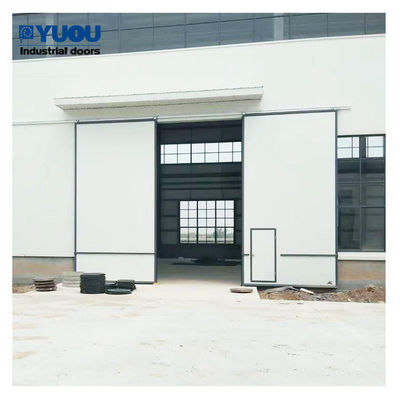 Manual Heavy Duty Sliding Doors Industrial Exterior Metal EPDM 28m/s Windproof
