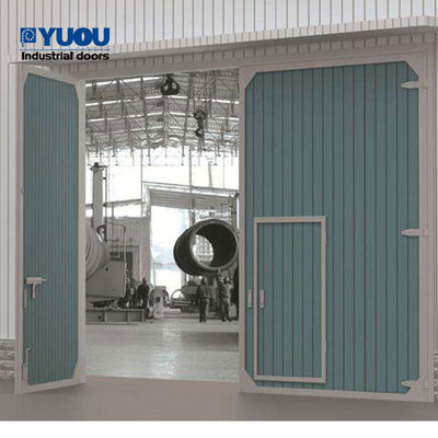 Thermal Insulated Industrial Swing Doors PU Sandwich Panel 14m Width 10m Height