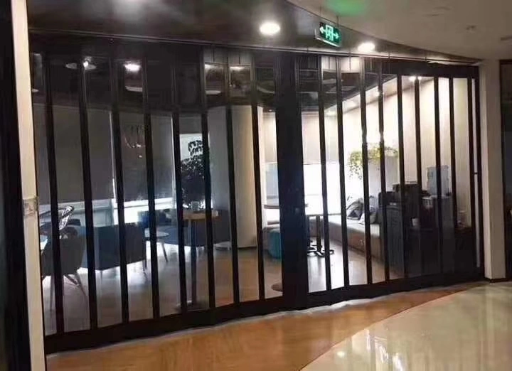 Дверь складчатости ПК поликарбоната Кристл горизонтального нового стиля прозрачная ясная для торговых центров или другого коммерческого применения